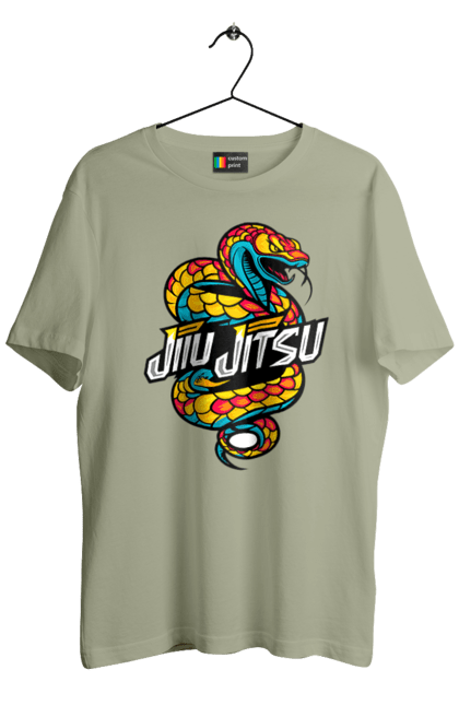 Men's t-shirt with prints Jujutsu. Animal, japan, jiu jitsu, jujutsu, martial arts, ninja, samurai, snake, sport. 2070702