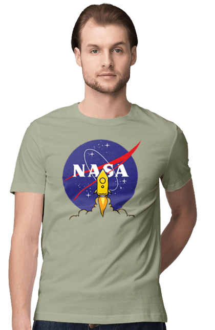 Men's t-shirt with prints NASA. Aeronautics, astronautics, aviation, nasa, research, rocket, science, space, technologies, usa. 2070702