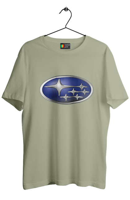 Men`s t-shirt with prints Subaru. Auto, logotype, subaru. 2070702