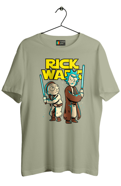 Футболка чоловіча з принтом "Рік та Морті". Rick and morty, star wars, зоряні війни, мультфільм, наукова фантастика, пригоди, рік, рік і морті, трагікомедія, чорний гумор. 2070702