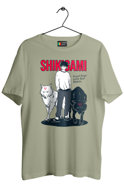 Men's t-shirt with prints Jujutsu Kaisen Megumi. Anime, dark fantasy, fushiguro, fushiguro megumi, jujutsu kaisen, magic battle, manga, megumi, mystic. 2070702