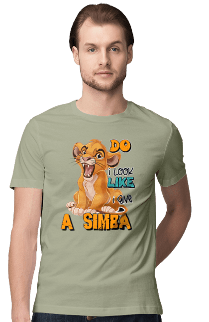 Men's t-shirt with prints The Lion King Simba. Animal, cartoon, king, lion, lion king, simba. 2070702