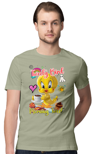 Men's t-shirt with prints Tweety Pie. Bird, looney tunes, tweety, tweety bird, tweety pie, warner bros. 2070702