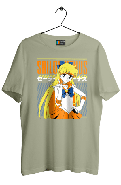 Футболка мужская с принтом Сейлор Венера. Minako aino, sailor moon, sailor venus, аниме, драма, махо-сёдзё, минако айно, сейлор венера, сейлор мун, сериал. 2070702