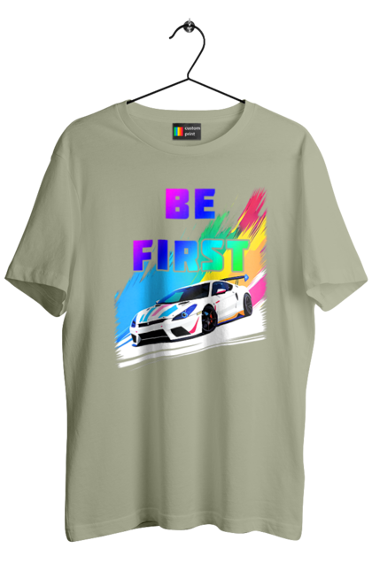 Футболка чоловіча з принтом "Гонка". Автомобільний, гонка, спортивна машина, спортивний автомобіль. 2070702