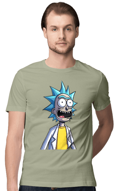 Футболка чоловіча з принтом "Рік та Морті". Rick and morty, мультфільм, наукова фантастика, пригоди, рік, рік і морті, трагікомедія, чорний гумор. 2070702