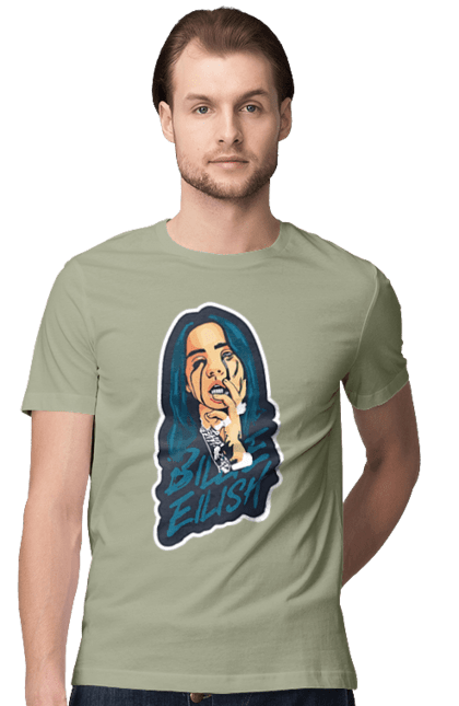 Футболка чоловіча з принтом "Billie Eilish". Активістка, біллі айліш, мизукант, права, співачка, тварини. 2070702