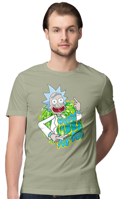 Футболка чоловіча з принтом "Рік та Морті". Rick and morty, мультфільм, наукова фантастика, пригоди, рік, рік і морті, трагікомедія, чорний гумор. 2070702