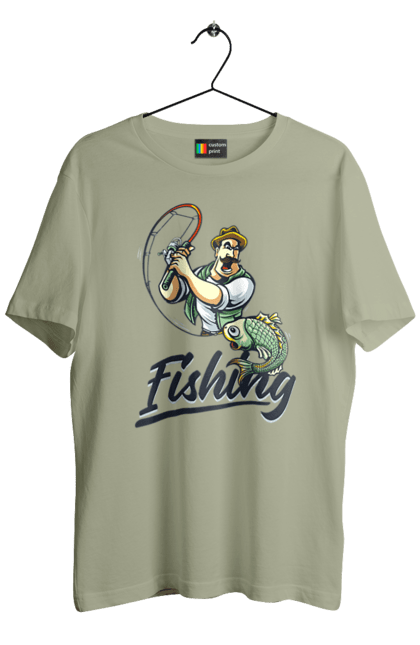 Футболка чоловіча з принтом "Рибалка, літо". Відпочинок, літо, рибалка. 2070702