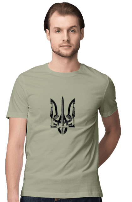 Футболка чоловіча з принтом "Герб України". Аграрії, арестович, війна, все, герб україни, герої, зелений, зупиніть війну, иди нахуй, кім, мир, мрія, ні війні, орда, орки, примара києва, птн пнх, путін хуйло, російський військовий корабель, слава україні, україна, чорнобаївка. 2070702