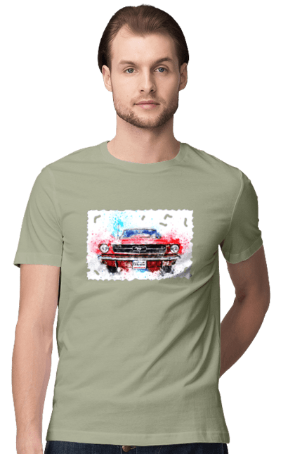 Футболка чоловіча з принтом "Автомобіль мустанг". Автомобіль мустанг, донати, допомога, дорога, колесо, конь, машина, мустанг, пейпел, україна. 2070702