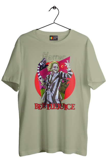 Men's t-shirt with prints Beetlejuice. Beetlejuice, comedy, ghost, horror, movie, tim burton, warner bros. 2070702