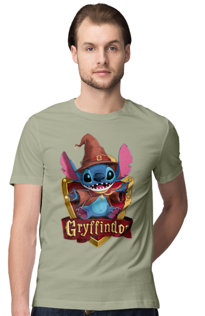 Футболка чоловіча з принтом "Стіч Ґрифіндор". Gryffindor, harry potter, hogwarts, stich, гаррі поттер, грифіндор, стіч, факультет, франшиза, хогвартс. 2070702