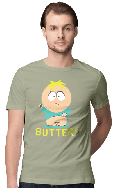 Футболка мужская с принтом Южный Парк Баттерс. Butters, south park, баттерс, мультфильм, южный парк. 2070702