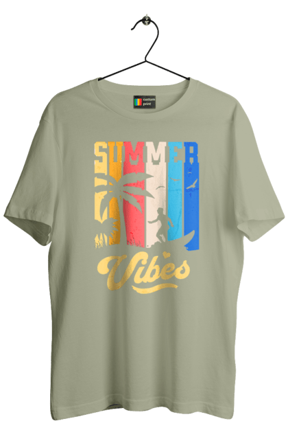 Футболка чоловіча з принтом "Пляжні літні флюїди". Відпочинок, відпустка, літо, море, пляж, серфінг, тропіки. 2070702