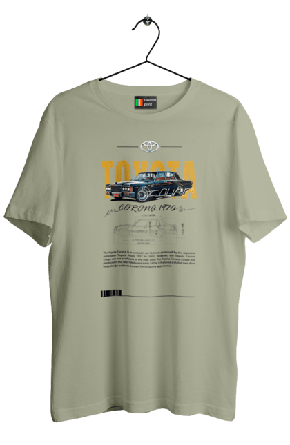 Men's t-shirt with prints Toyota Corona. Auto, automobile, car, corona, toyota, toyota corona. 2070702