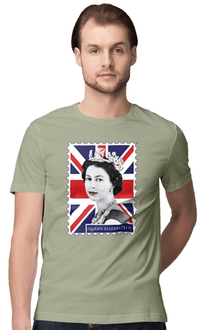 Men's t-shirt with prints Queen Elizabeth II. Britain, british, england, platinum jubilee, queen, queen elizabeth, queen elizabeth ii, rip queen elizabeth. 2070702