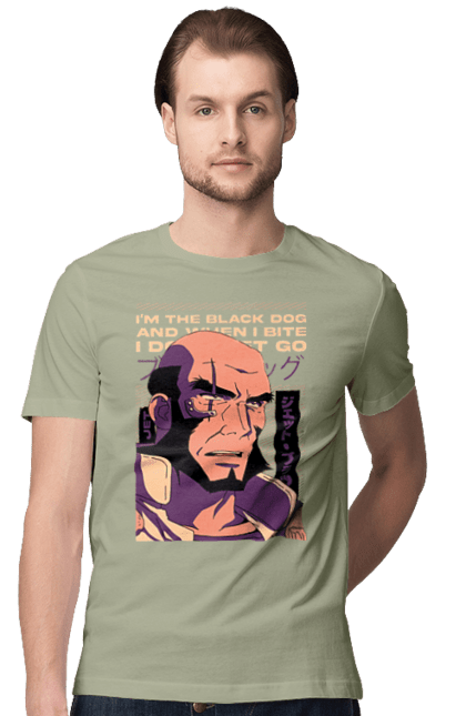 Men's t-shirt with prints Cowboy Bebop Jet. Anime, cowboy bebop, jet, jet black. 2070702