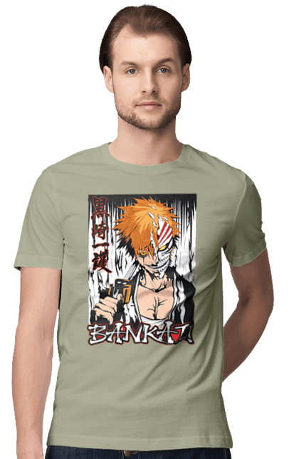 Футболка чоловіча з принтом "Бліч Куросакі Ічіґо". Anime, bleach, ichigo kurosaki, manga, аніме, бліч, ічіго, куросакі ічіґо, манга. 2070702