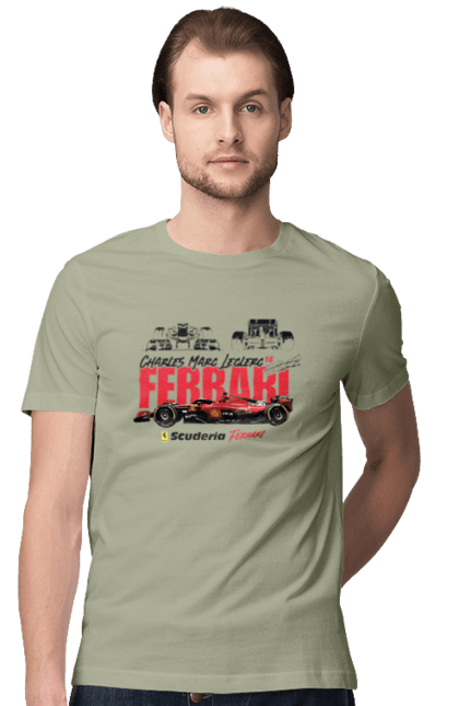 Men's t-shirt with prints Scuderia Ferrari Formula 1. Auto, automobile, bolide, car, ferrari, formula 1, motorsport, race, scuderia ferrari. 2070702