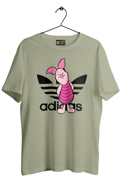 Футболка чоловіча з принтом "Adidas П'ятачок". Adidas, piglet, адідас, вінні пух, мультфільм, п ятачок, п`ятачок, пятачок. 2070702