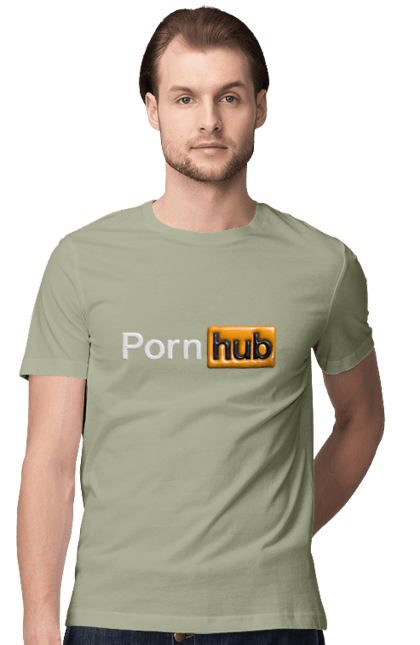 Men`s t-shirt with prints Porn Hub. 3d porn hub, humor, porn hub, pornhub, pornhub logo, youth. 2070702
