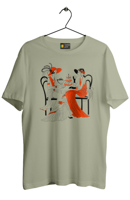 Футболка чоловіча з принтом "Дами В Червоному". Дами, посиденьки, чаювання. 2070702