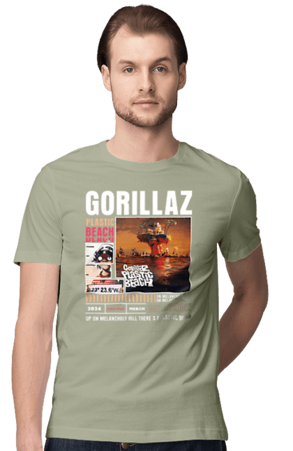 Men's t-shirt with prints Gorillaz. Electronics, gorillaz, group, hip-hop, music, rock. 2070702