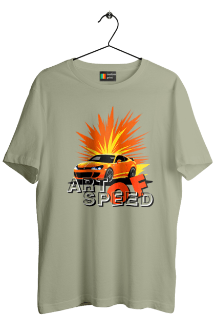 Футболка чоловіча з принтом "Мистецтво швидкості". Авто, автомобіліст, автомобіль, водій, швидкість. 2070702
