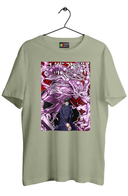 Men's t-shirt with prints Jujutsu Kaisen Megumi. Anime, dark fantasy, fushiguro, fushiguro megumi, jujutsu kaisen, magic battle, manga, megumi, mystic. 2070702