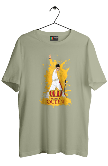 Men's t-shirt with prints Freddie Mercury. Freddie mercury, lettering, music, queen, rock, rock band. 2070702