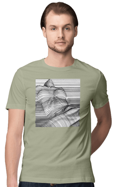 Men`s t-shirt with prints The Girl In The Strip. Naked, tits. 2070702