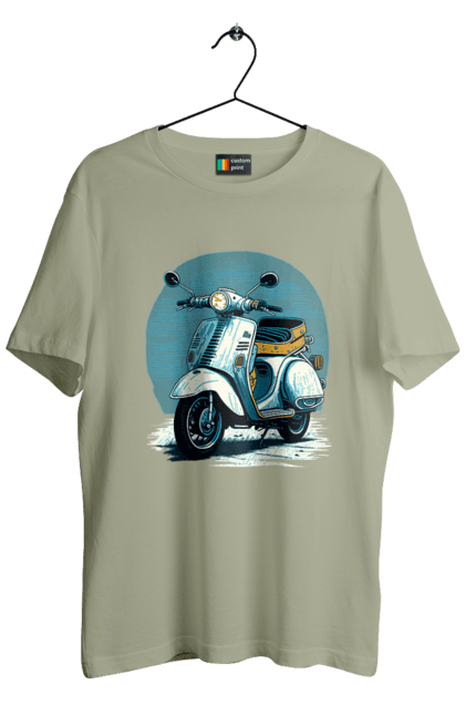 Футболка чоловіча з принтом "Мопед". Відпочинок, літо, мопед, скутер, швидкість. 2070702