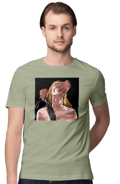 Men`s t-shirt with prints Girl Captive Man With Whips. Passion, suck, whip. 2070702