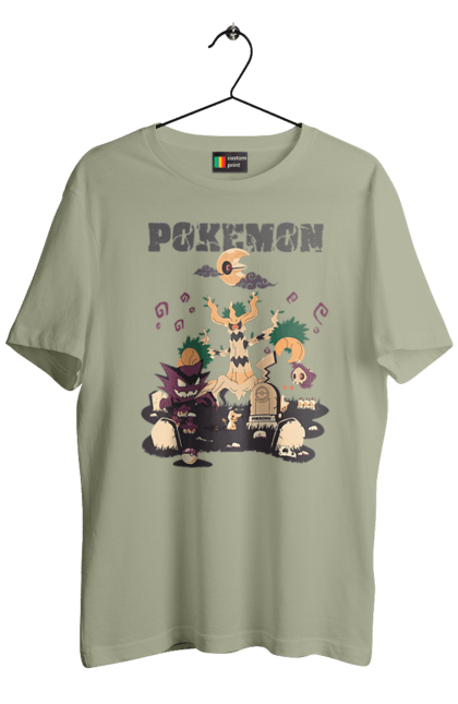 Men's t-shirt with prints Pokemon. Anime, fushigibana, games, gengar, nintendo, pokemon, pokemon go. 2070702