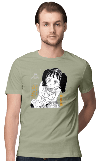 Men's t-shirt with prints Seven Deadly Sins Diane. Adventures, anime, comedy, diana, diane, fantasy, manga, seven deadly sins. 2070702