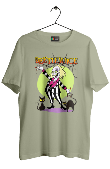 Men's t-shirt with prints Beetlejuice. Beetlejuice, comedy, ghost, horror, movie, tim burton, warner bros. 2070702