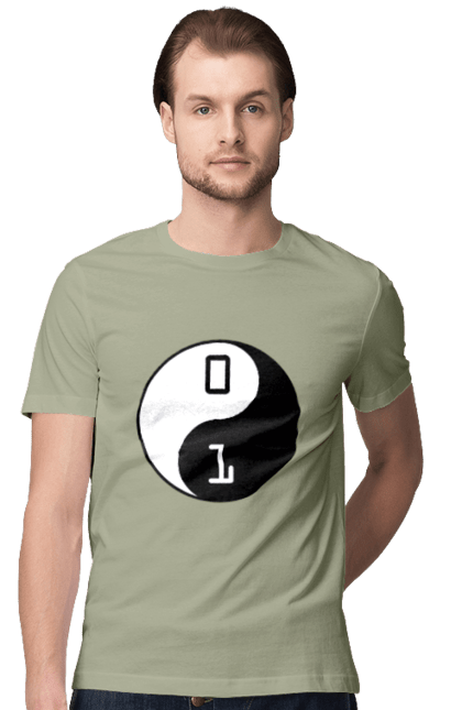 Футболка чоловіча з принтом "Інь Янь". Angular, c, css, html, it, javascript, jquery, php, python, react, svelt, vue, айтишник, айті, гумор, код, кодувати, прогер, програміст, програмісти, ти ж, ти ж програміст, тиж програміст. 2070702