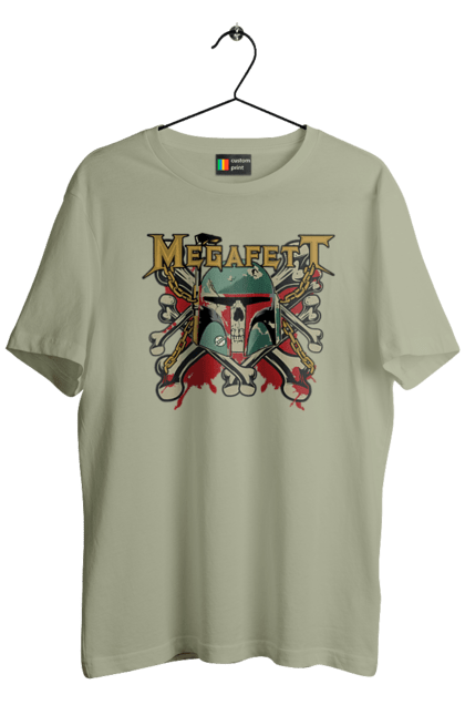 Футболка чоловіча з принтом "Megafett". Boba fett, megadeth, megafett, боба фетт, зоряні війни, клон, мисливець за головами. 2070702