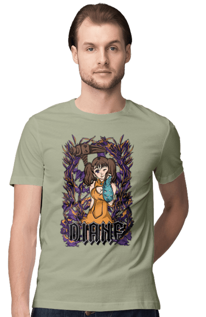 Men's t-shirt with prints Seven Deadly Sins Diane. Adventures, anime, comedy, diana, diane, fantasy, manga, seven deadly sins. 2070702