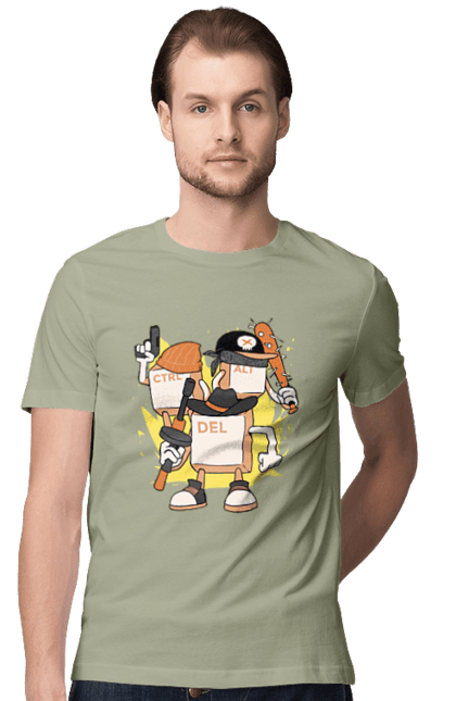 Футболка чоловіча з принтом "Ctrl alt del Програмерський екшен". 404, andoid, aws, backend, c++, cloud, css, data, dev, devops, frontend, geek, git, github, go, golang, google, hacker, html, ios, java, javascript, jquery, js, linux, nodejs, php, python, react, science, script, web, геймер, гік, дата, клавіши, код, компьютер, лінукс, мова, облако, пайтон, пингфин, программист, програмування, талисман, хакер. 2070702