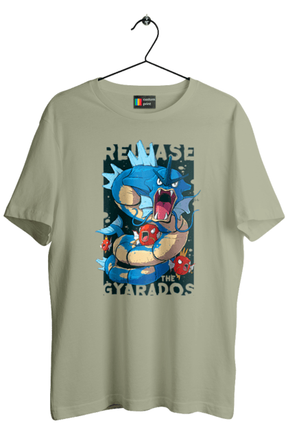 Men's t-shirt with prints Pokemon Gyarados. Anime, games, gyarados, nintendo, pokemon, pokemon go. 2070702