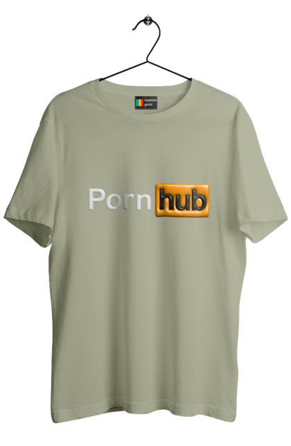 Men`s t-shirt with prints Porn Hub. 3d porn hub, humor, porn hub, pornhub, pornhub logo, youth. 2070702
