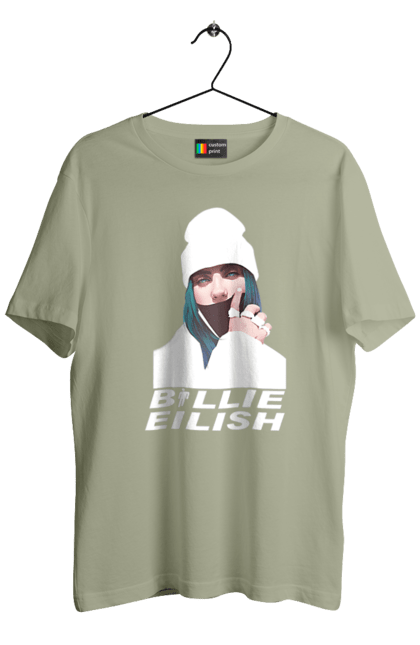 Футболка чоловіча з принтом "Біллі Айліш". Біллі айліш, логотип біллі айліш, принт біллі айліш, співачка біллі айліш. 2070702