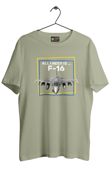 Футболка чоловіча з принтом "F16". F16, himars, залужний, зброя, літак. 2070702