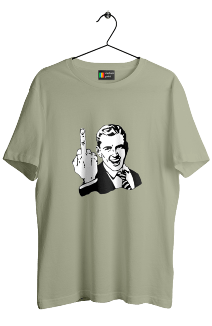 Men`s t-shirt with prints Fuck. Faculty, finger, fuck, hand. 2070702