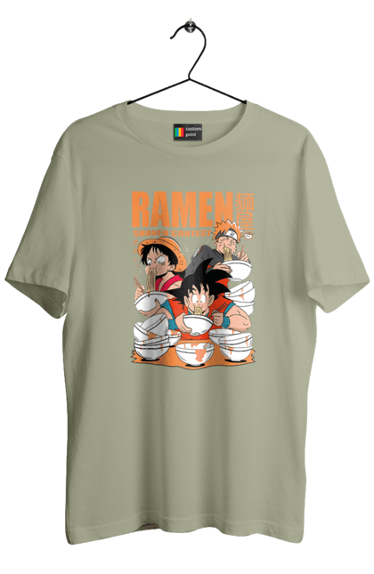 Men's t-shirt with prints Ramen. Anime, characters, food, goku, luffy, manga, naruto, ramen. 2070702