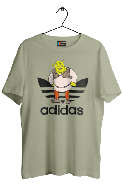 Футболка мужская с принтом Adidas Шрек. Adidas, shrek, адидас, мульт, мультфільм, огр, шрек. 2070702