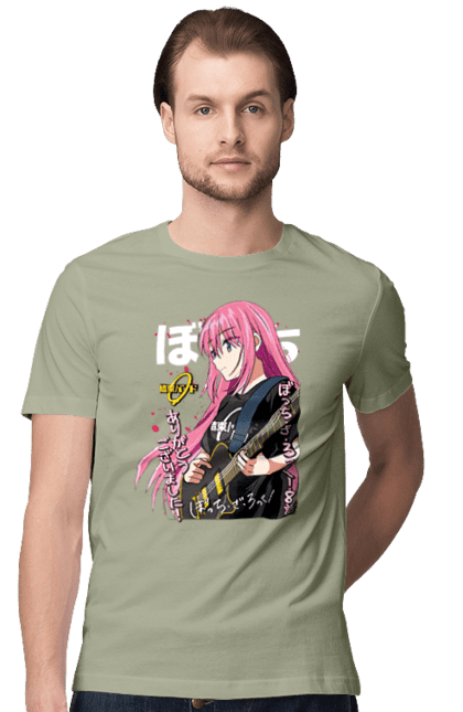 Men's t-shirt with prints Bocchi the Rock! Hitori Gotou. Anime, bocchi the rock, hitori goto, hitori gotou, manga, music, rock. 2070702