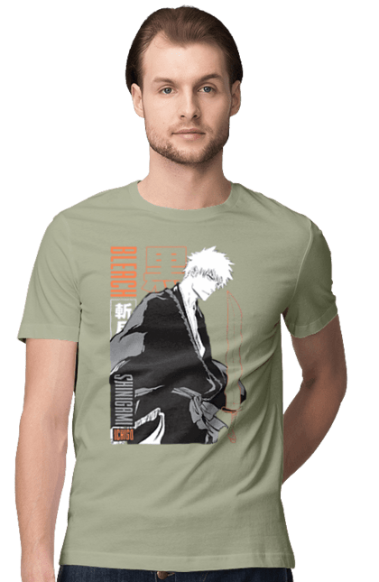 Футболка чоловіча з принтом "Бліч Куросакі Ічіґо". Anime, bleach, ichigo kurosaki, manga, аніме, бліч, ічіго, куросакі ічіґо, манга. 2070702